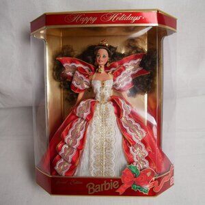 1997 Holiday Barbie Special Edition Doll NIB Rare Misprint Green vs Blue Eyes